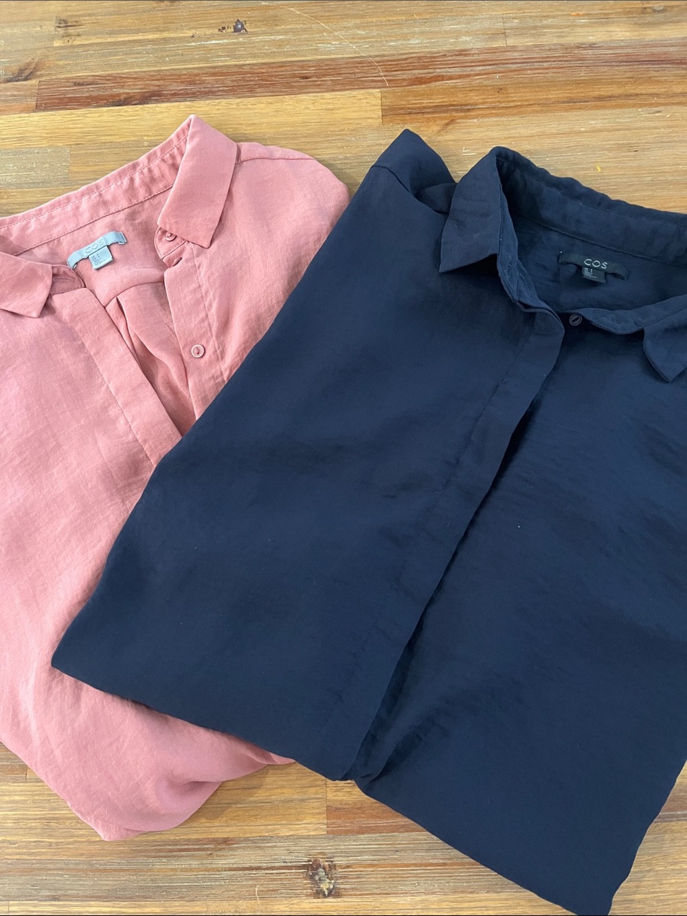 COS Women's Button-Down Shirt Tunic Duo in Navy and Dusty Rose Size 4